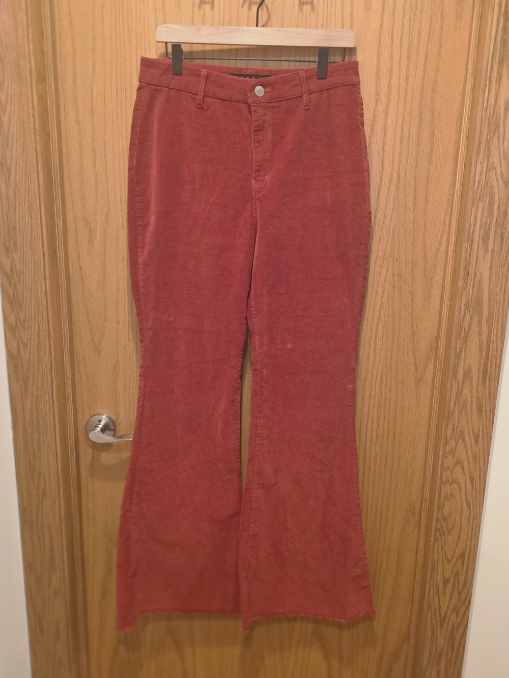 Reece High-Rise Flared Corduroy Jeans in Rust